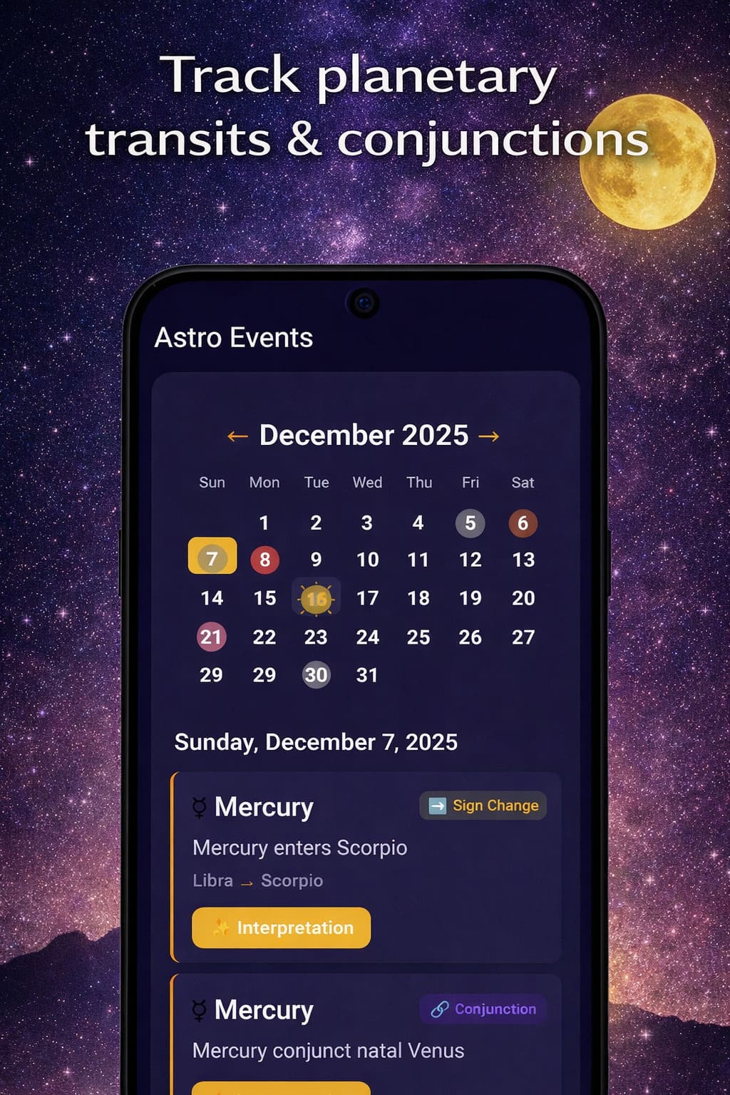 Astrology Calendar Feature